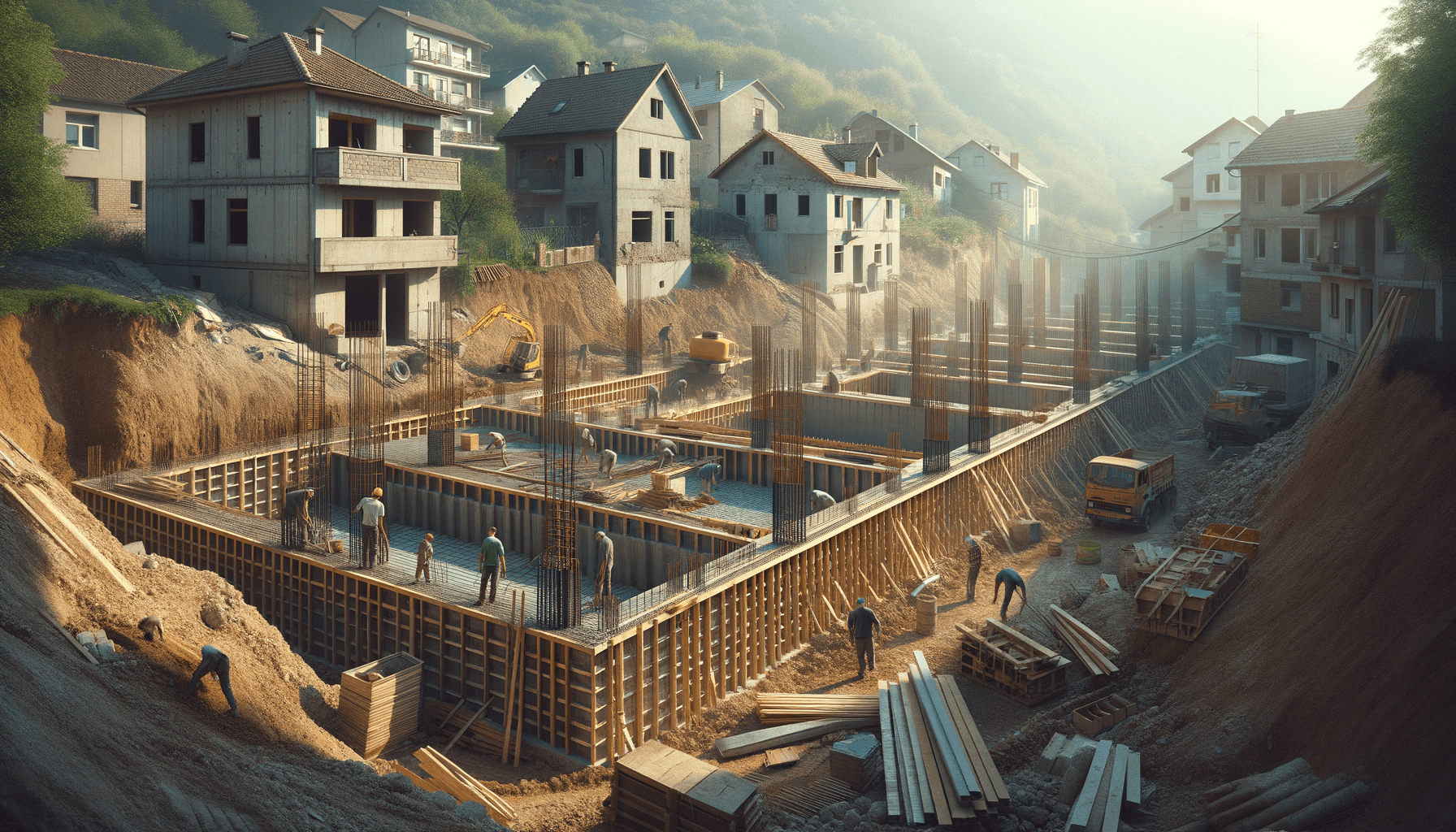 foundation work on sloped land