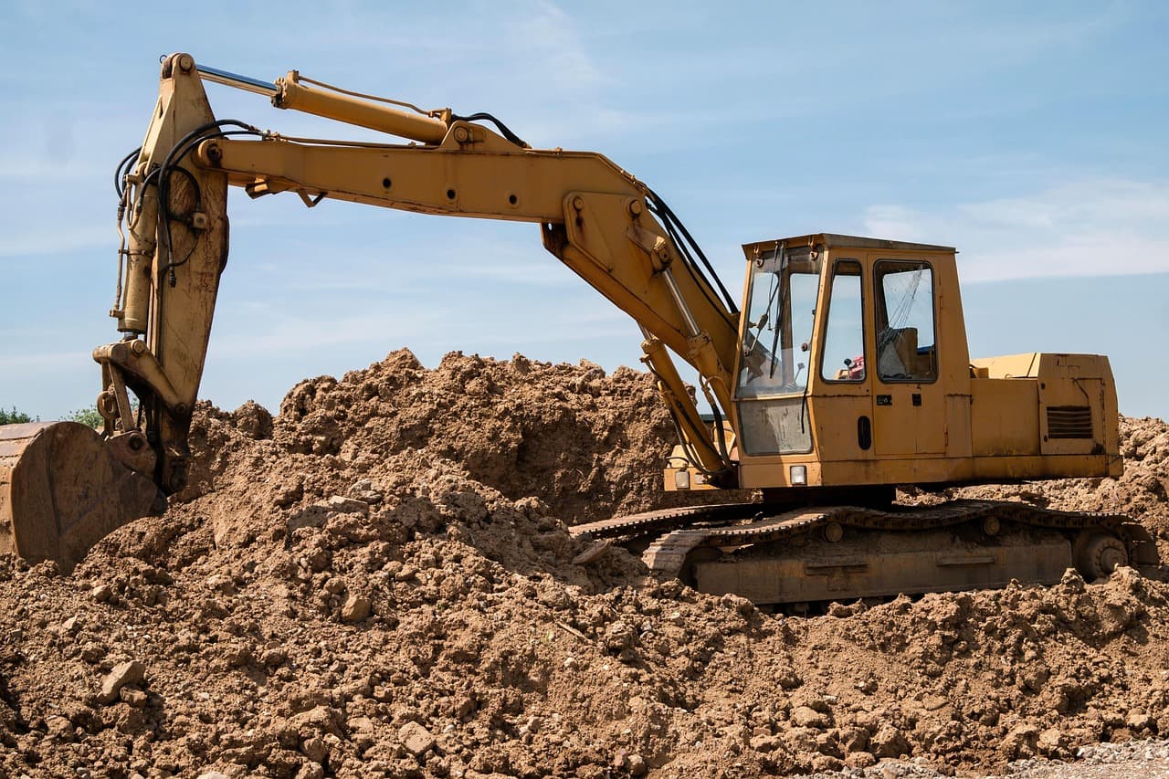 construction site on hillside